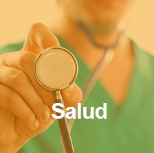 Profesional de la salud sosteniendo un estetoscopio.