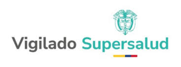 Logotipo con escudo institucional y texto "Vigilado Supersalud", acompañado de una pequeña franja con colores de la bandera colombiana.