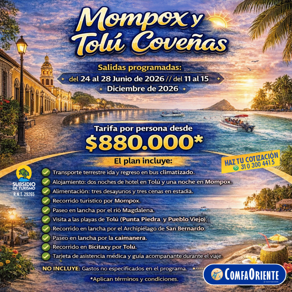 MOMPOX Y TOLÚ COVEÑAS - JUNIO DIC 2026